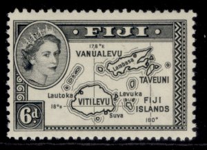 FIJI QEII SG287, 6d black, NH MINT.