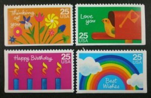 1988 Special Occasions Block of 4 25c Postage Stamps, Sc# 2395-2398, MNH, OG