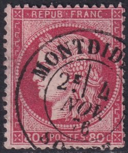 France 1872 Sc 63b used Montdidier date cancel