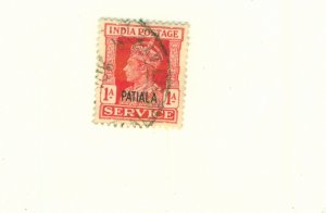 PATIALA INDIAN STATE O67 USED BIN $0.50