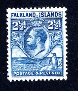 Falkland Islands SC #57   VF, Unused, OG, King George V, CV $6.00 .... 1930040