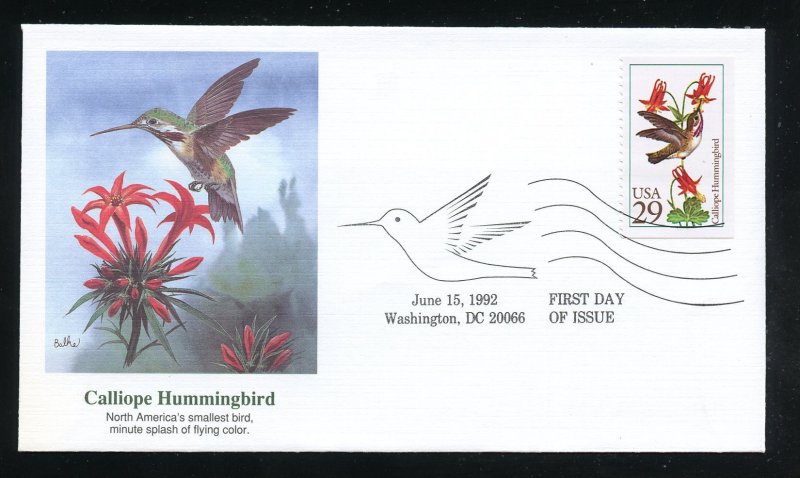 US 2646 Calliope Hummingbird UA Fleetwood cachet FDC