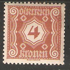 Austria Postage Due MH stamp 4 K