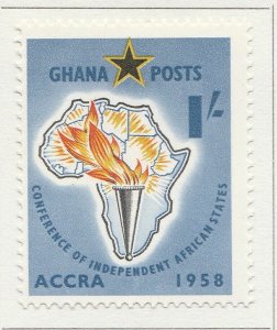 1958 GHANA 1s MH* Stamp A4P41F40130-