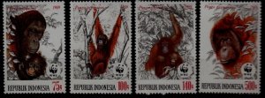 Indonesia 1380-83 MNH WWF-89/Monkies SCV23