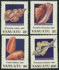 Vanuatu #654-657 Shells Marine Life Nature Postage Stamps Topical 1995 Mint LH