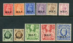 MIDDLE EAST FORCES-1943-47  An unmounted mint set to 10/- Sg M11-M21