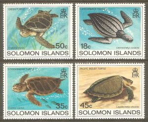 SOLOMON ISLANDS Sc# 489 - 492 MNH FVF Set4 Sea Turtles