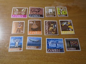 Zambia  #  39-50  MNH  Butterfly & other topical