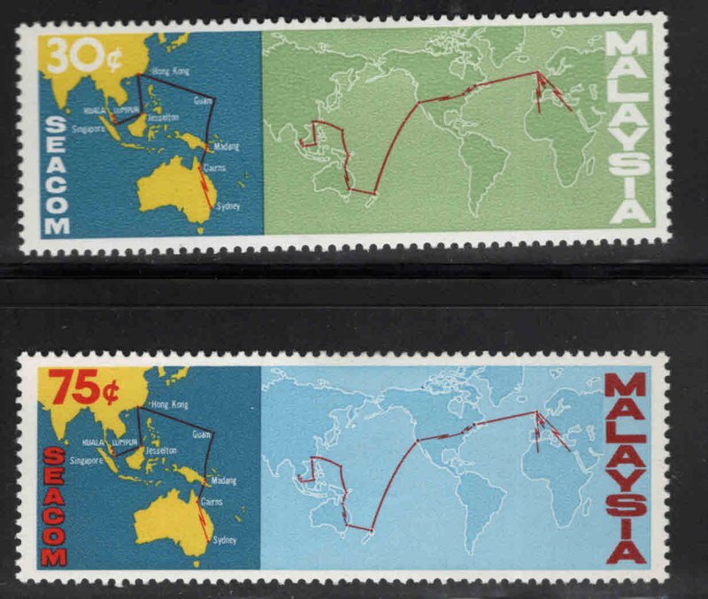 Malaysia Scott 42-43 MH* Telephone Map set