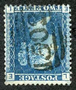 SG45 2d Blue (EL) Plate 8 Fine Used Inv Wmk From The Reginald Phillips Collecti