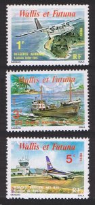 Wallis and Futuna Transport 3v 1979 MNH SC#C87-C89 SG#307-309