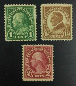 MOMEN: US STAMPS #552-554 MINT OG NH LOT #54134