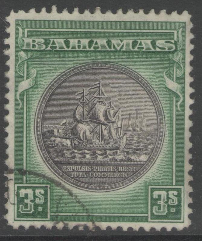 BAHAMAS SG132a 1943 3/= BLACK & GREEN FINE USED 