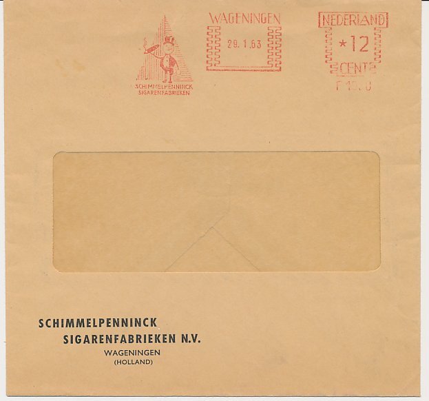 Meter cover Netherlands 1963 Cigar Factory Schimmelpenninck - Wageningen