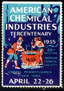 1935 US Poster Stamp American Chemical Industries Tercentenary Meeting