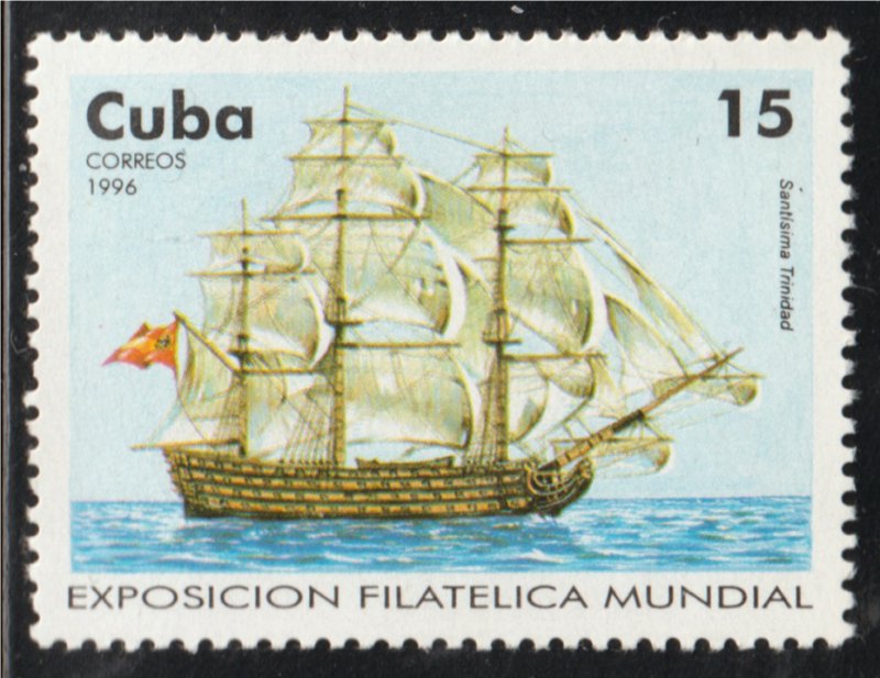 1996 Cuba Stamps Sc 3743 Sailing Ships Santisima Trinidad MNH