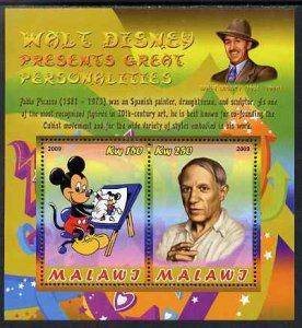 MALAWI - 2009 - Disney Personalities, Picasso - Perf 2v Sheet-MNH-Private Issue