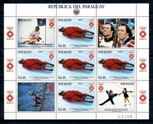 [72756] Paraguay 1984 Olympic Games Sarajevo Luge Full Sheet MNH