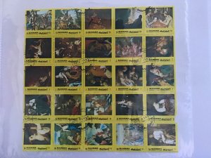 Manama Block of 25  Famous Paintings Cinderella Stamps R26023