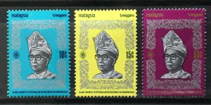 MALAYSIA 1970 25th Anniv Installation of Sultan of TRENGGANU MH SG#107-109 M3735