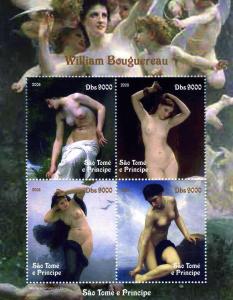 Sao Tome & Principe 2005 WILLIAM BOUGUEREAU Paintings Sheet Perforated Mint (NH)