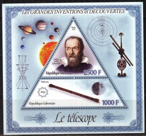 Gabon 2014 Inventors Galileo Galilei Telescope Sheet MNH