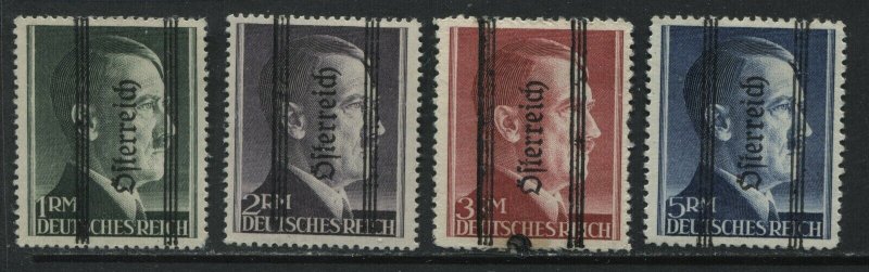 Austria Germany Hitler stamps overprinted Ostereich 1 to 5 Reich Marks mint o.g.