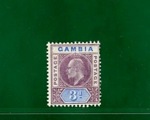 GAMBIA KEVII SG.61a 1905 3d Variety DENTED FRAME (1905) Mint MM c£325+ BLACK400