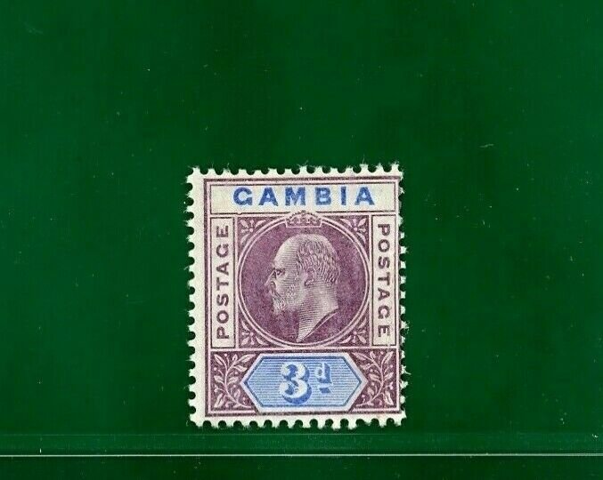GAMBIA KEVII SG.61a 1905 3d Variety DENTED FRAME (1905) Mint MM c£325+ BLACK400
