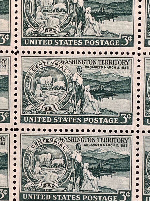 1953 sheet, Washington Territory Sc # 1019 