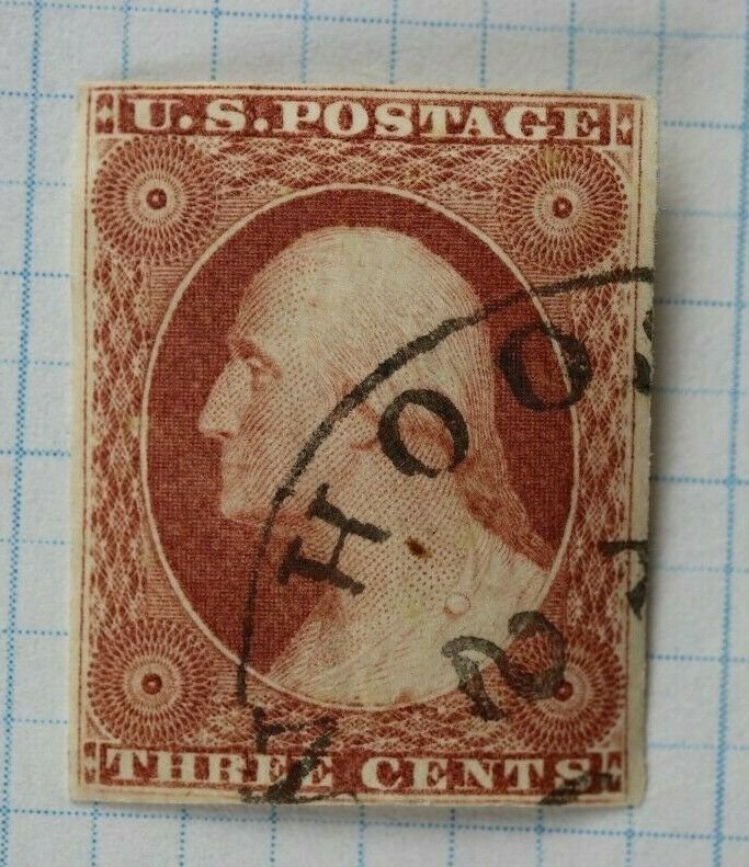 US sc#10 3c washington clean light cancel full design fine color 