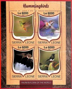 A4636 - SIERRA LEONE - ERROR MIPERF, small bow: 2016, hummingbirds-