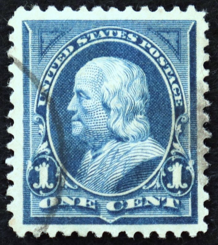 U.S. Used Stamp Scott #264 1c Franklin, Superb Jumbo. Face-Free CDS Cancel. Gem!