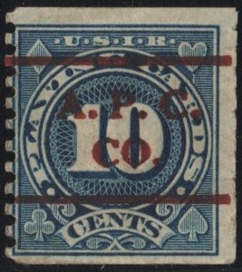 SC#RF20 10¢ Playing Card Stamp: Precancelled A.P.C. Co. (1926) Used