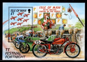 ISLE OF MAN  MNH** Scott 705 motorcycle souvenir sheet