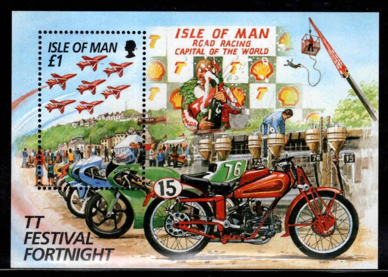 ISLE OF MAN  MNH** Scott 705 motorcycle souvenir sheet