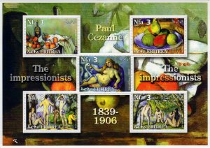 Eritrea 2002 PAUL CEZANNE THE IMPRESSIONISTS PAINTINGS Sheetlet (5) MNH