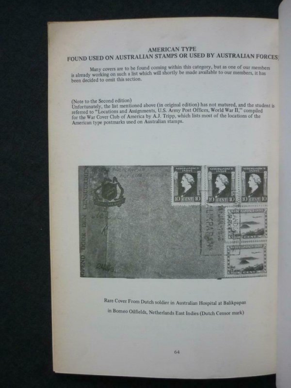 POSTMARKS OF THE AUSTRALIAN FORCES FROM ALL FRONTS 1939 - 1953 by S STOBBS