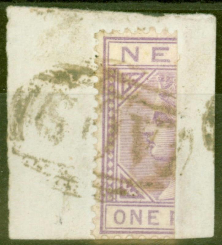 Nevis 1883 1d Lilac-Mauve SG26a Bisected on Piece Fine Used Scarce