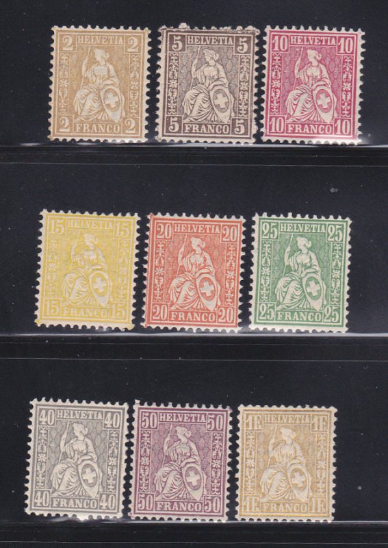 Switzerland 60-68 Set MNH Helvetia Seated