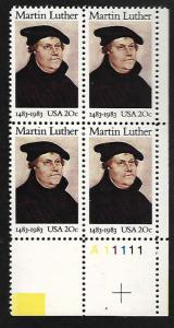 US 2065 MNH MARTIN LUTHER PLATE BLOCK