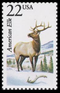 US 2328 North American Wildlife American Elk 22c single MNH 1987