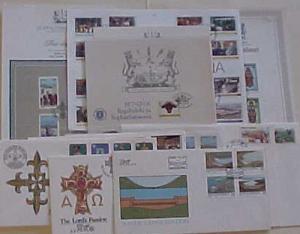 BOPHUTHATSWANA   12 DIFF. FDC , 2 WITH 17 STAMPS CACHET UNADDRESSED