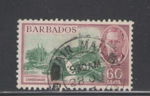 Barbados 1950 King George VI 60c Scott # 225 Used