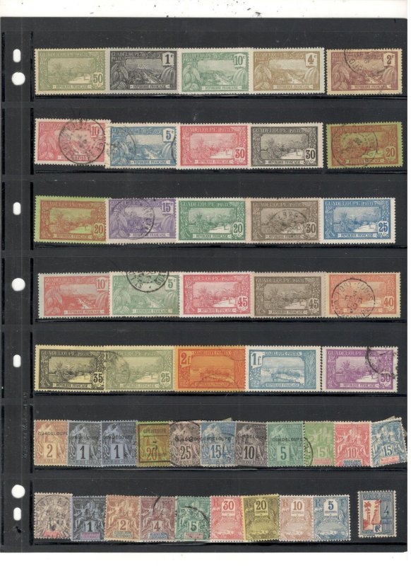 GUADELOUPECOLLECTION ON STOCK SHEET MINT/USED