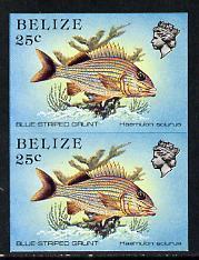 Belize 1984-88 Blue-striped Grunt 25c def in unmounted mi...