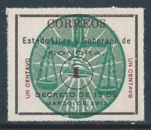 Mexico #341 NH 1c Sonora Civil War Provisional w/Green Seal