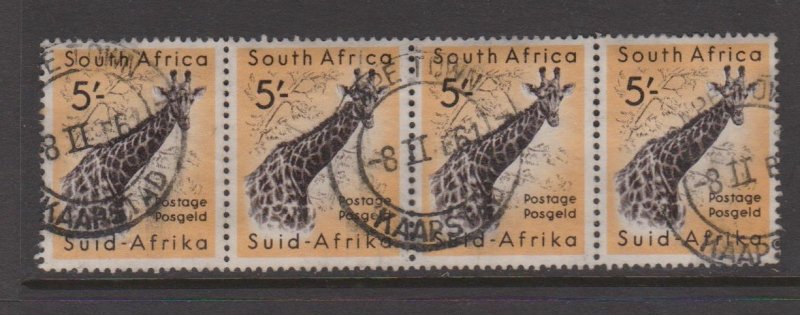 South Africa Sc#212 Used strip of 4