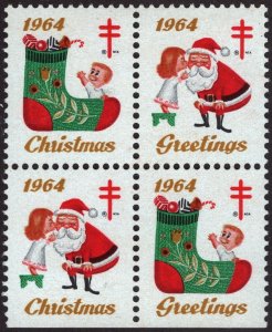 WX220 Christmas Seal Block of Four (1964) MNH